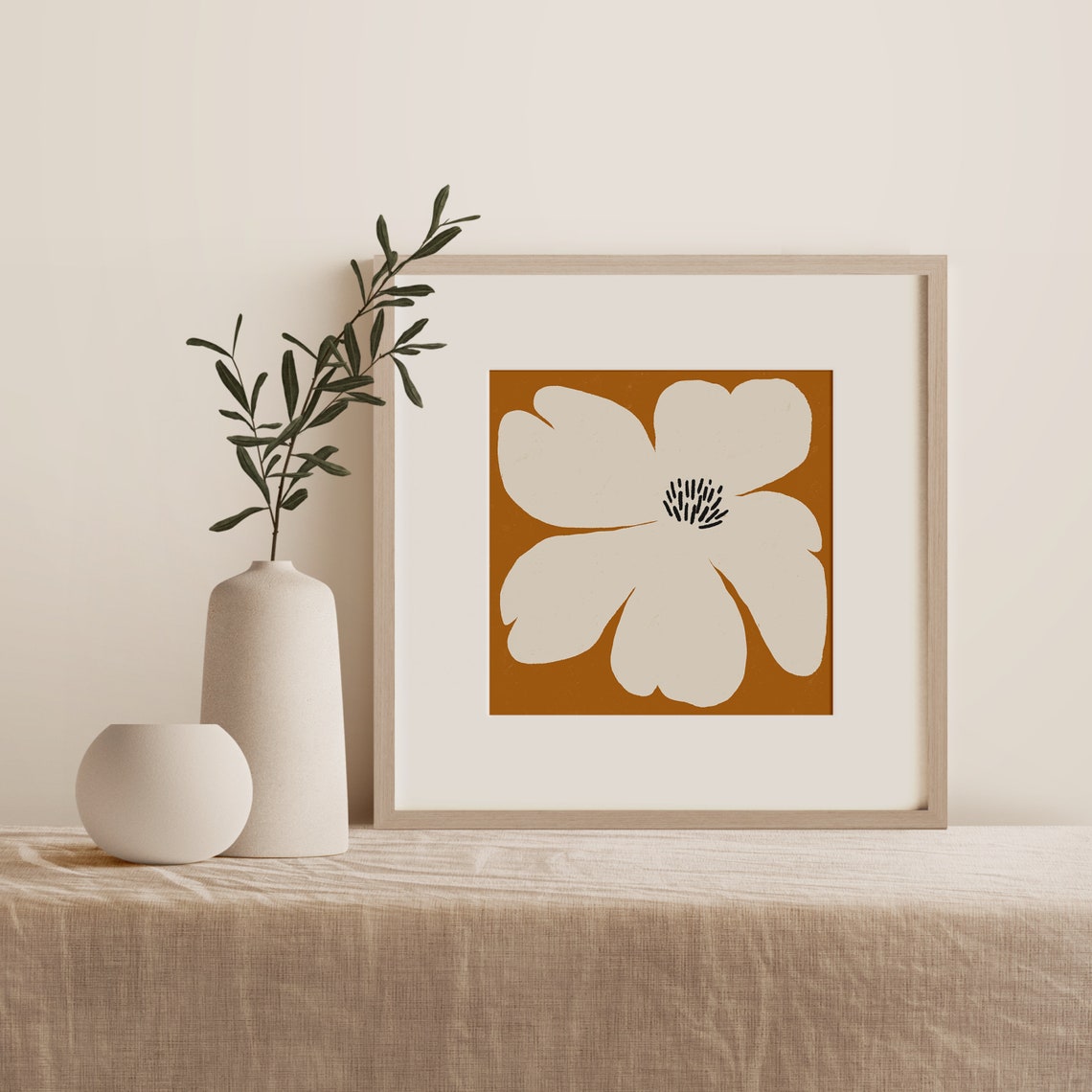 Minimal Floral Wall Art Abstract Painting Printable Wall Etsy