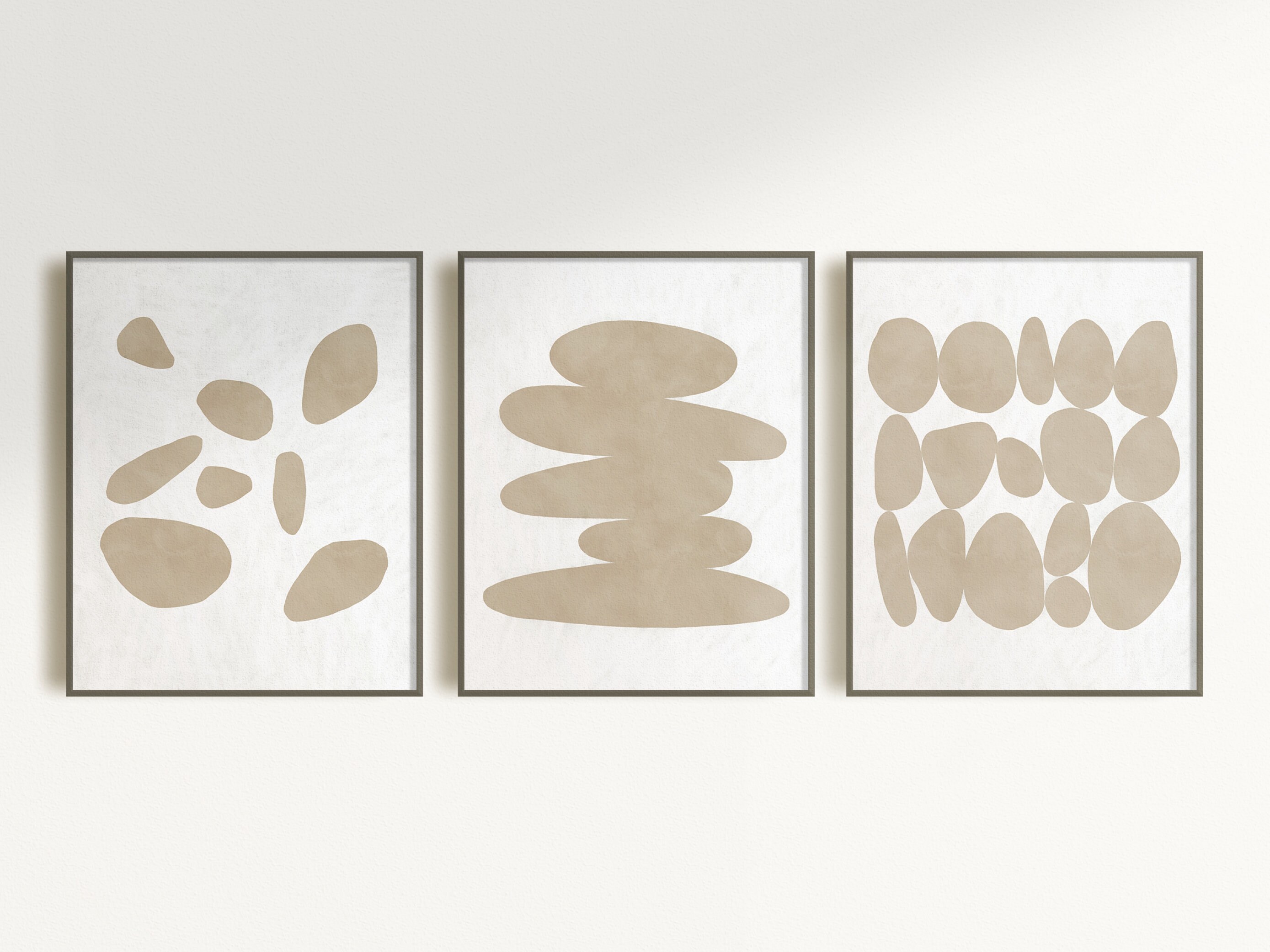 Neutral Wall Art Set of 3 Prints Abstract Art Print Etsy UK