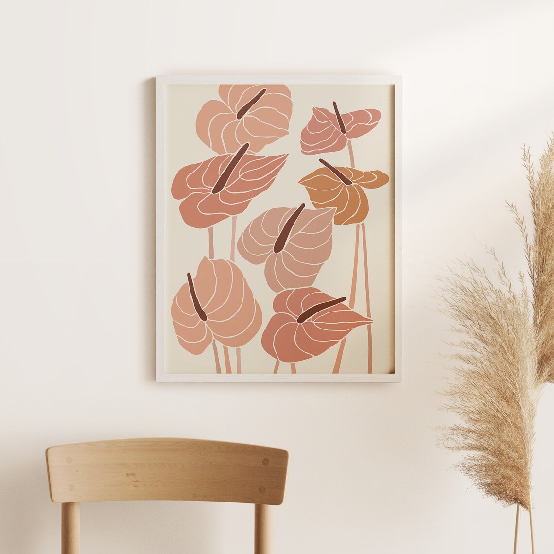 Floral Wall Art Pink Wall Art Boho Wall Art Boho Print Etsy