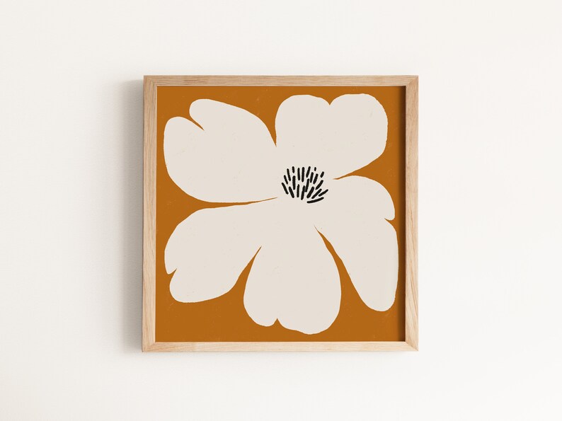 Minimal Floral Wall Art Abstract Painting Printable Wall Etsy