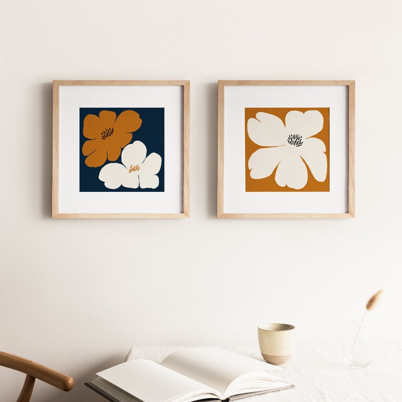 Minimal Floral Wall Art Abstract Painting Printable Wall Etsy