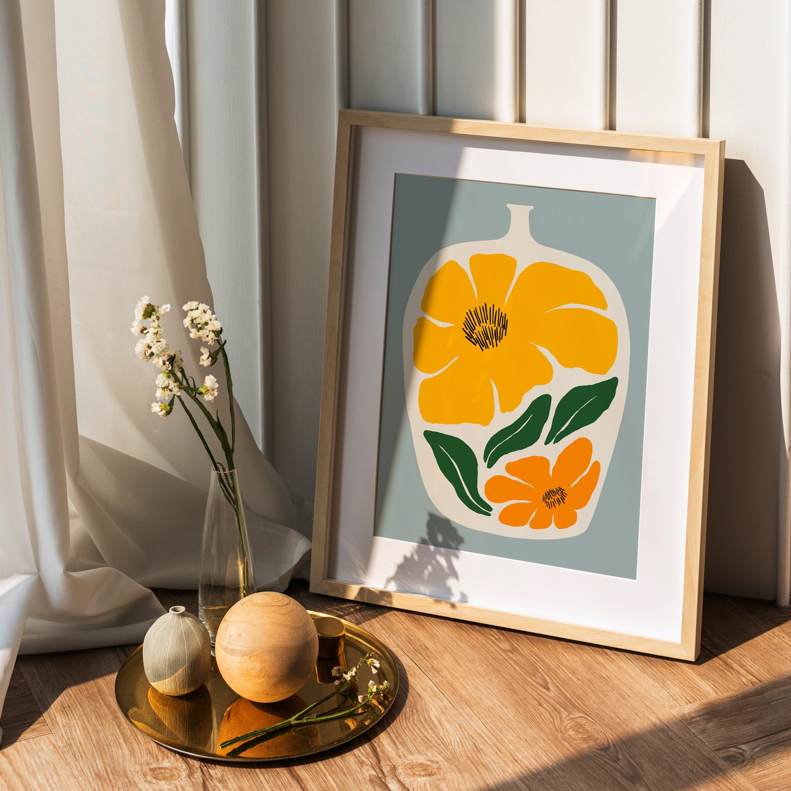 Floral Wall Art Vase Wall Art Abstract Floral Art Flower Etsy Israel