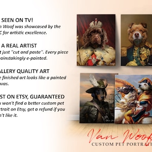 Custom Dog Portrait, Pet Portrait Royal, Renaissance Animal Painting, Funny Pet Lover Gift image 9