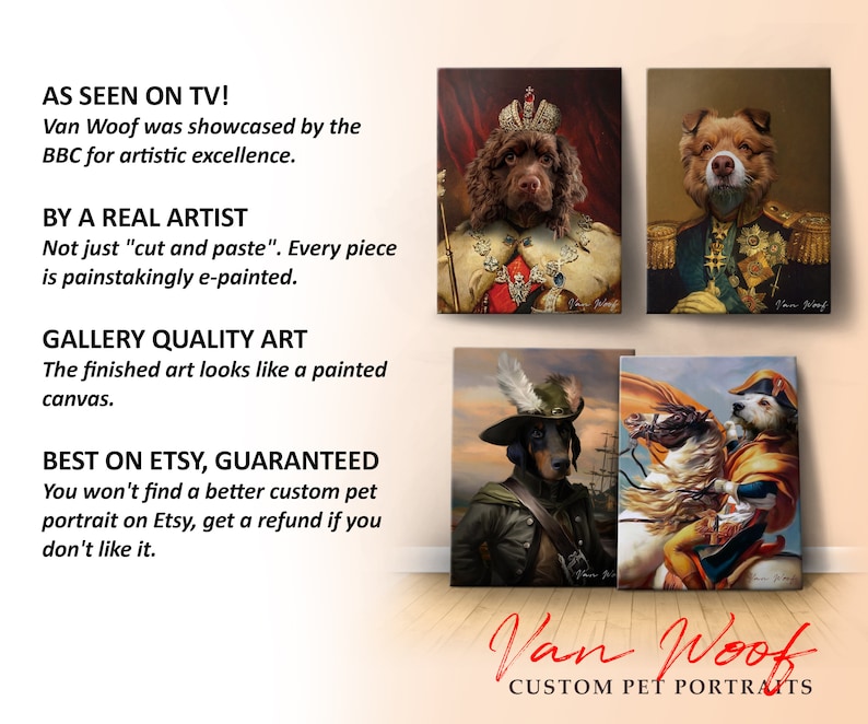 Custom Dog Portrait, Pet Portrait Royal, Renaissance Animal Painting, Funny Pet Lover Gift image 9