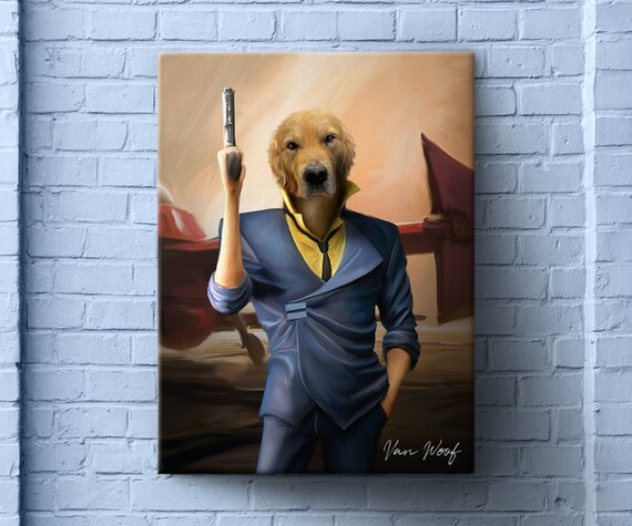 Cowboy Bebop Anime Custom Dog Portrait Pet Portrait Funny Etsy Israel