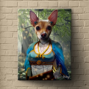 Tierportrait nach Maß, Link Zelda, Tierportrait, Haustiermalerei, Tierportrait nach Wunsch, Personalisiertes Tierportrait, Hauch der Wildnis
