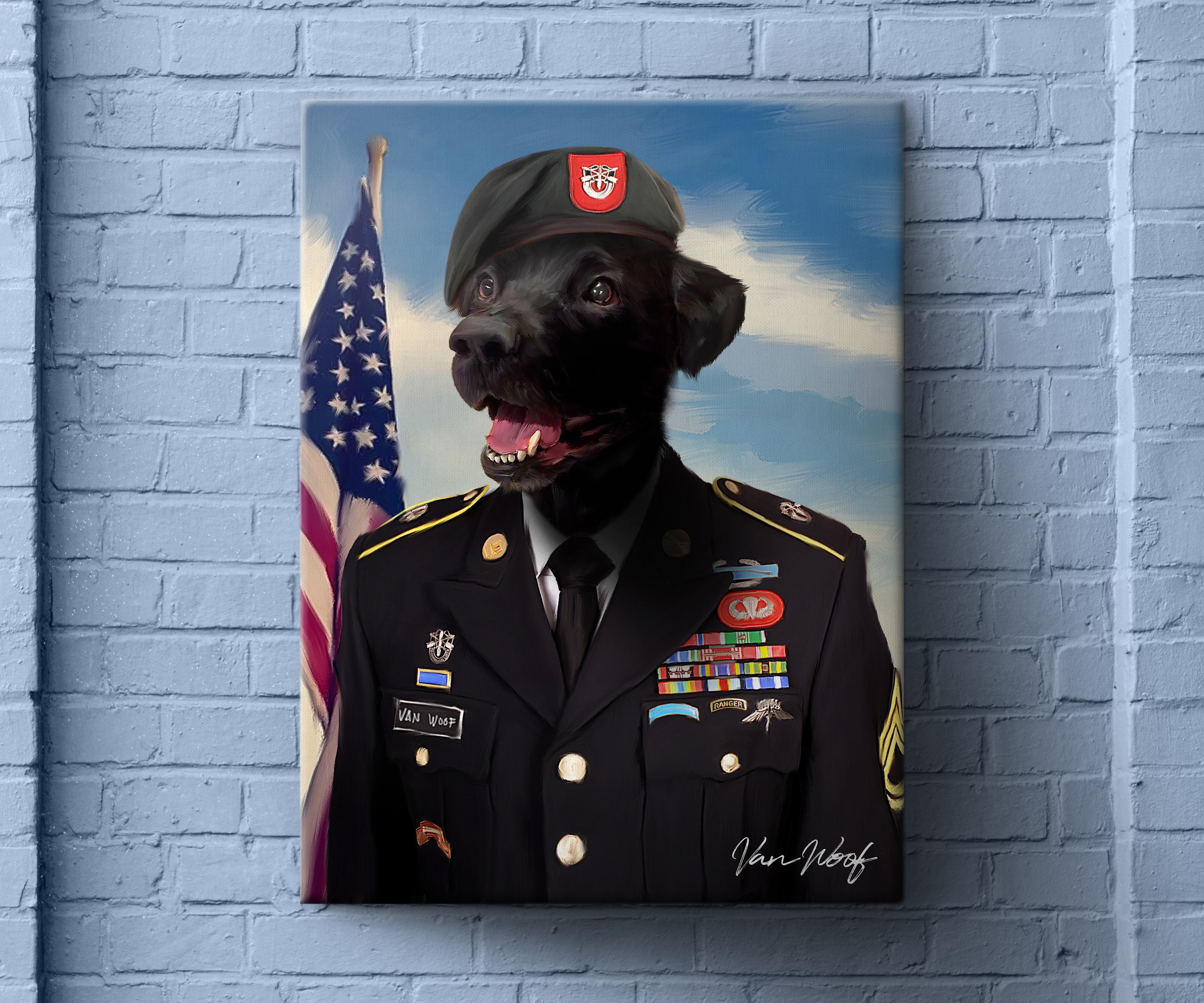 Military Art Dog Portrait Dog Painting Pet Portrait Royal - Etsy Norway