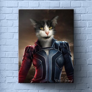 Black Widow Art, Pop Culture Portrait, Pet lovers, Pet, Pet gifts, Portrait Royal, Dog lover gift, Funny Pet Lover Gift, Avengers, Superhero