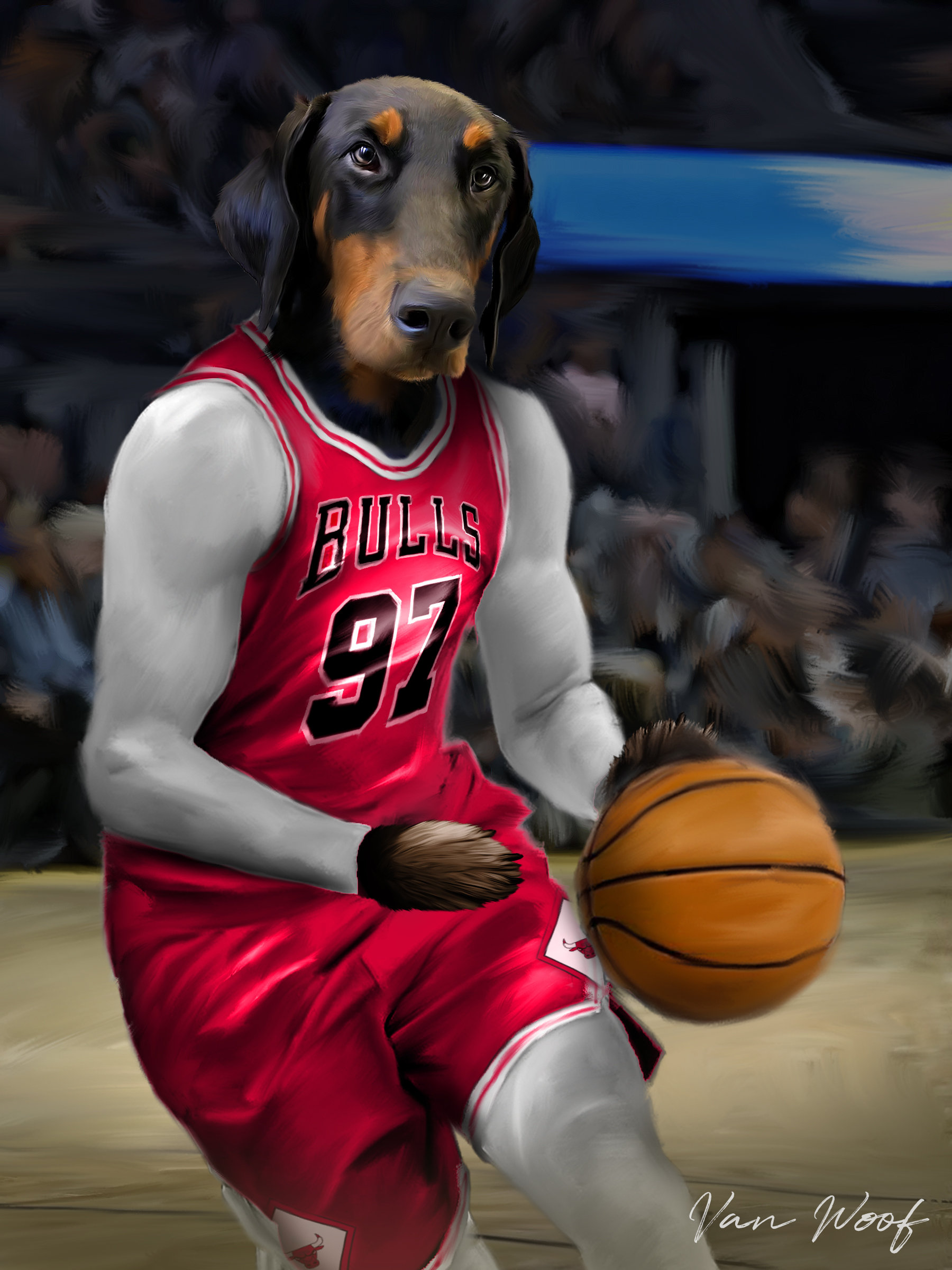 Boston Basketball Team Pet Portrait NBA Team Basketball Fan 