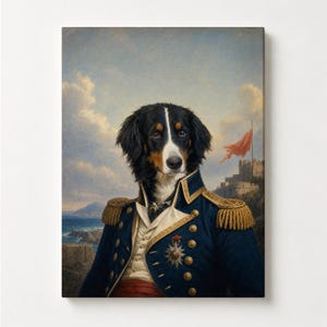 Ritratto di cane reale, dipinto personalizzato di un animale domestico pirata rinascimentale da una foto immagine 11