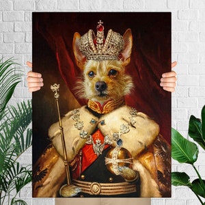 The Prince, Regal, Custom Dog Portrait, Pet Painting, Pet Portrait Royal, Renaissance Animal Painting, Funny Pet Lover Gift