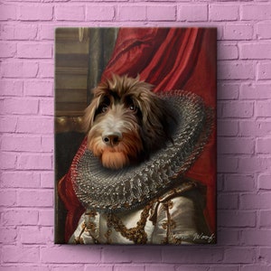 Reina duquesa princesa, arte de mascotas, pintura de mascotas, retrato de mascotas, retrato de mascotas personalizado, retrato de mascotas personalizado, retrato renacentista