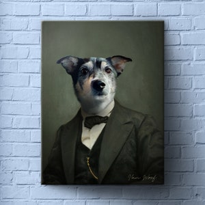 Abraham Lincoln, Custom Dog Portrait, Pet Painting, Pet Portrait Royal, Renaissance Animal Painting, Funny Pet Lover Gift
