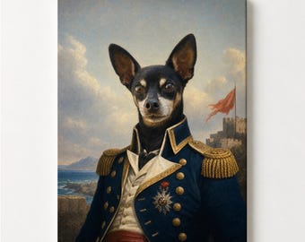 Aangepaste hondenportretschildering, Royal Renaissance Admiral Pet van foto