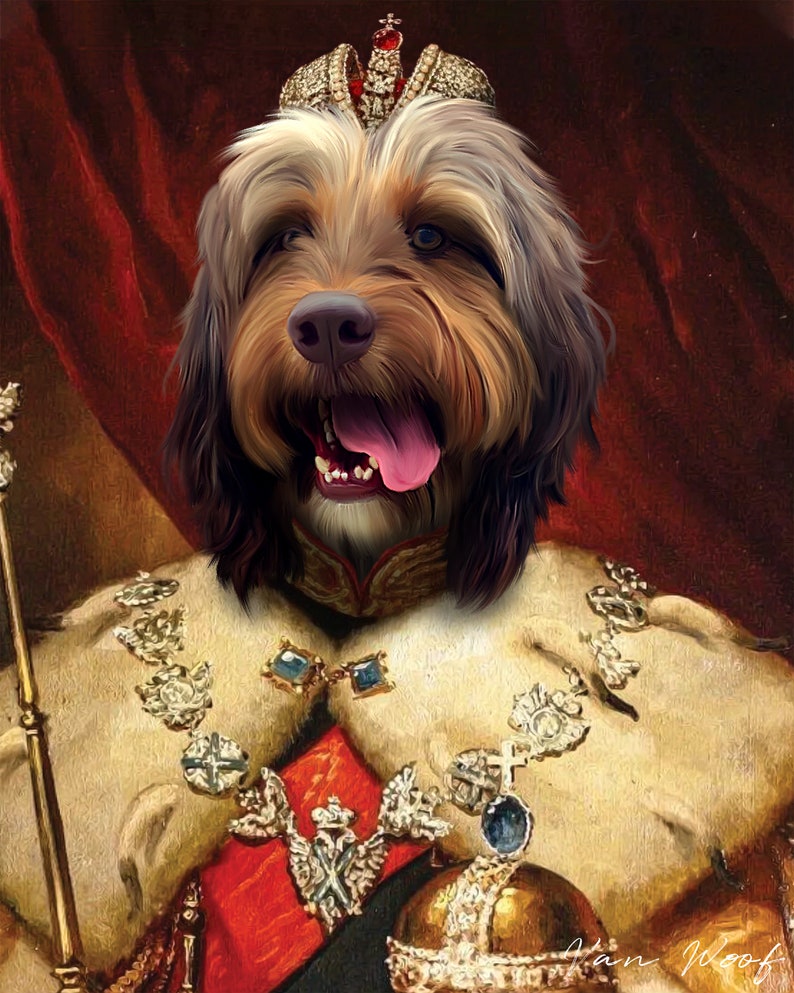 The Lady, Custom Dog Portrait, Pet Portrait Royal, Renaissance Animal Painting, Funny Pet Lover Gift, Monarch, Royal Pet image 5