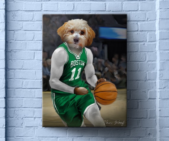 Merchandiser Arrangement Citaat Boston Basketball Team Pet Portret NBA Team Basketball Fan - Etsy Nederland