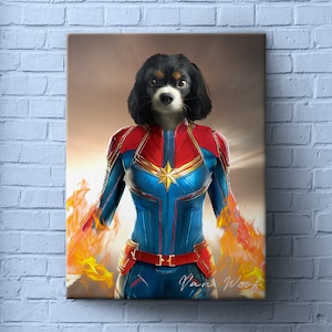 Superhelden Haustier Porträt, benutzerdefinierte Haustier Porträt, Haustierliebhaber, Haustier, Haustiergeschenke, Hundeliebhabergeschenk, lustiges Haustierliebhabergeschenk, Avengers, Marvels