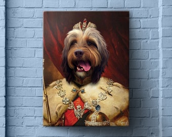 King Prince Officer Admiral Pet, Personalized Pet Portrait, Royal Dog Portrait, Funny Pet Lover Gift, Christmas Gift Dog, Birthday Gift Pet