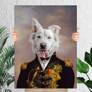 Custom Dog Portrait, Pet Portrait Royal, Renaissance Animal Painting, Funny Pet Lover Gift image 1