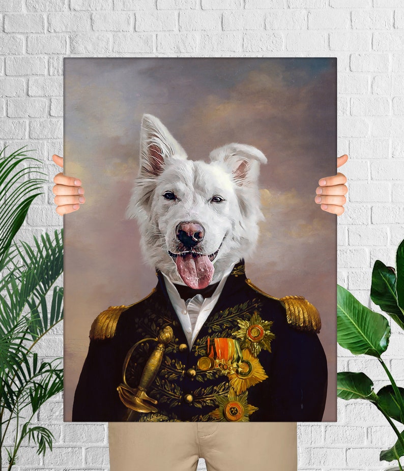 Custom Dog Portrait, Pet Portrait Royal, Renaissance Animal Painting, Funny Pet Lover Gift image 1