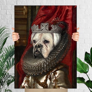 Renaissance Regal, Custom Dog Portrait, Pet Portrait Royal, Renaissance Animal Painting, Funny Pet Lover Gift, Royal