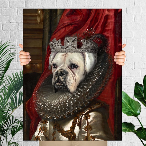 Renaissance Regal, individuelles Hundeportrait, Haustierportrait Royal, Renaissance Tiermalerei, lustiges Haustierliebhaber-Geschenk, Royal