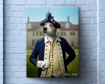 Colonial, History, Custom Dog Portrait, Pet Portrait Royal, Cat Portrait, Funny Pet Lover Gift, Regal, Dog Portrait