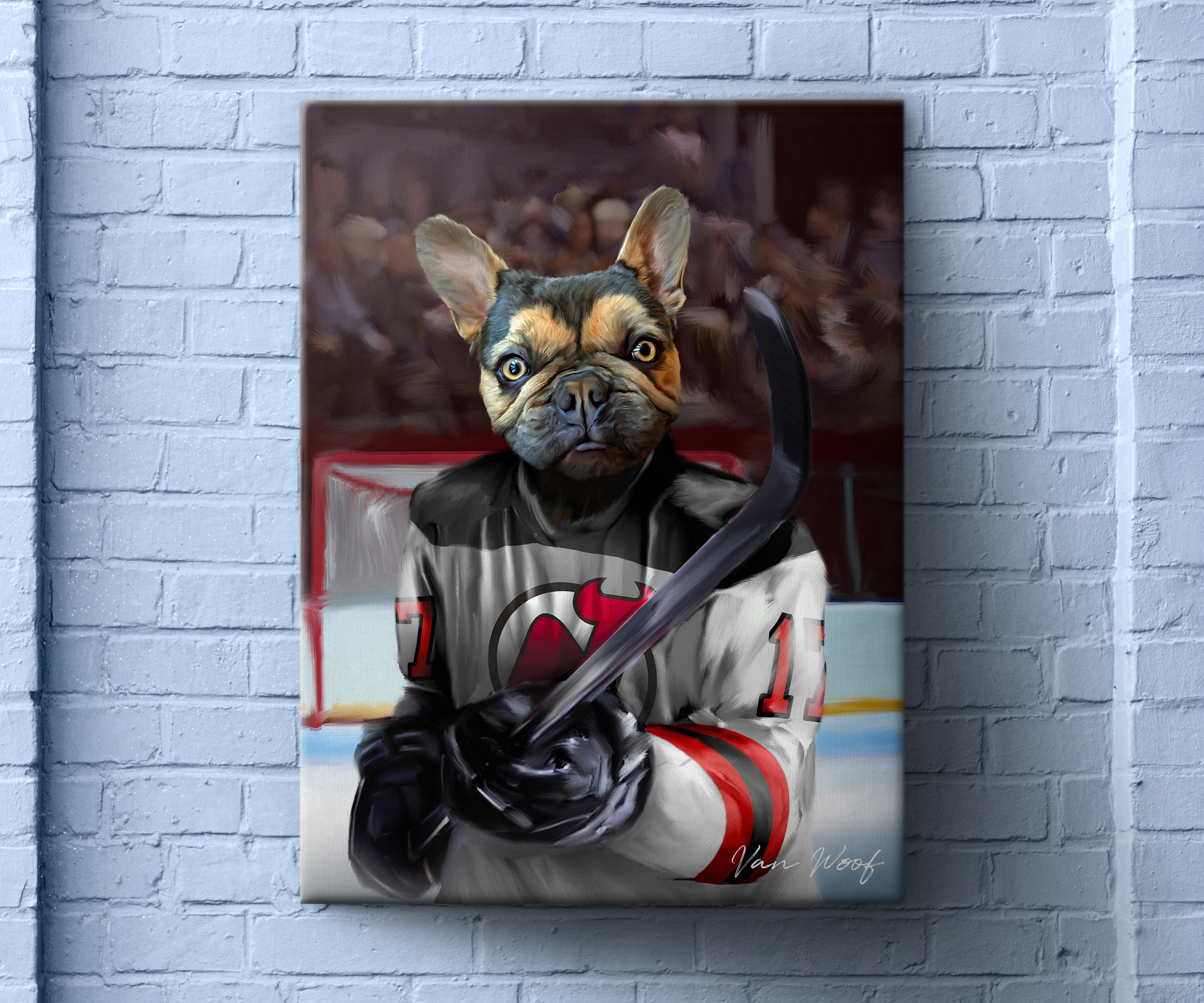 Custom Hockey Pet Portrait . The Saint Louis Blues Hockey Pet Portrait .  Custom Pet Portrait . Custom Hockey Jersey Pet Portrait . HC1