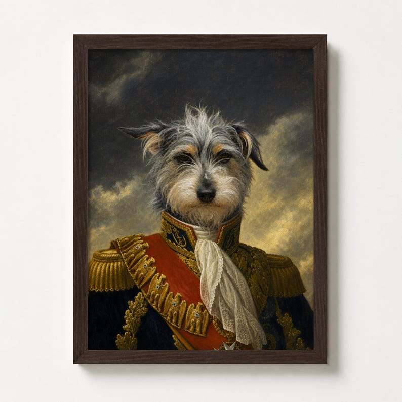 Ritratto di cane reale, dipinto personalizzato di un animale domestico pirata rinascimentale da una foto immagine 6