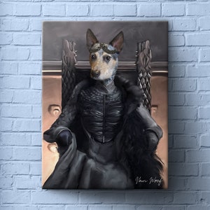 GOT Custom Dog Portrait, Sansa, Pet Portrait Hand of the King, Funny Pet Lover Gift, GOT Gifts