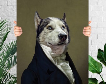 Royal Renaissance, Portrait de chien personnalisé, Pet Portrait Royal, Renaissance Animal Painting, Funny Pet Lover Gift