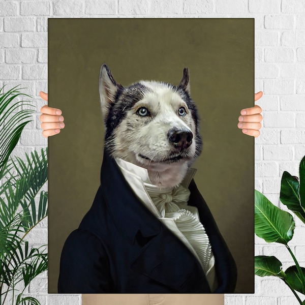 Königliche Renaissance, kundenspezifisches Hundeportrait, Haustierportrait Royal, Renaissance-Tiermalerei, lustiges Haustier-Liebhaber-Geschenk