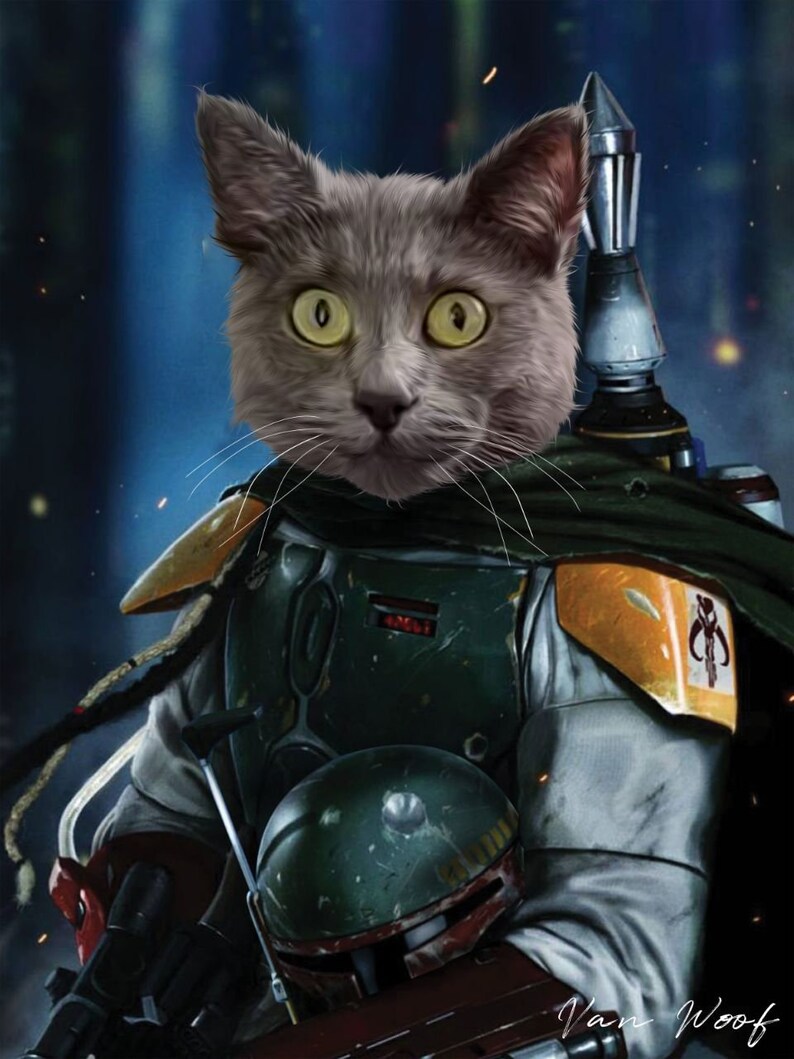 Pop Animal Painting Custom Dog Portrait Star Wars Obi Wan Etsy