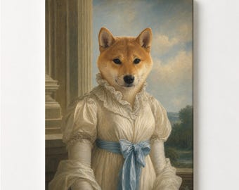 Custom Pet Portrait Painting from Photo, Royal Renaissance Dog Gift