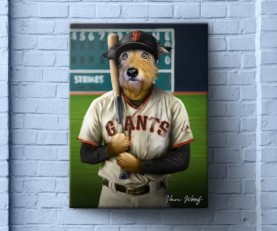 San Francisco Baseball Pet Portrait Sports Pet Baseball 