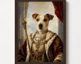 Königliches Haustier Portrait vom Foto, individuelles König Renaissance Hundebild Geschenk