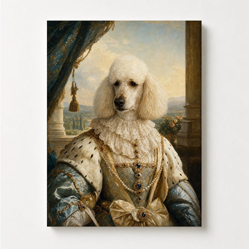 Custom Cat Painting, Royal Renaissance Baroque Pet Portrait from Photo image 2