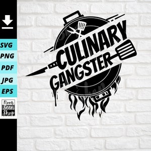 Culinary Gangster SVG, Culinary SVG, Chef svg , Knives Chef svg, Cooking svg, Chef Art, Digital file download, Sticker Cut File For Cricut
