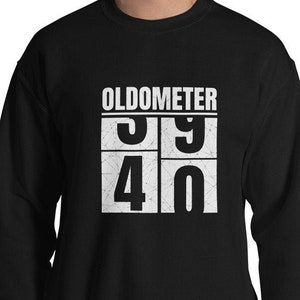 Oldometer 40、40歳の誕生日スウェットシャツ、面白い40 AFメンズ、1980年生まれギフトヴィンテージユニセックスセーター
