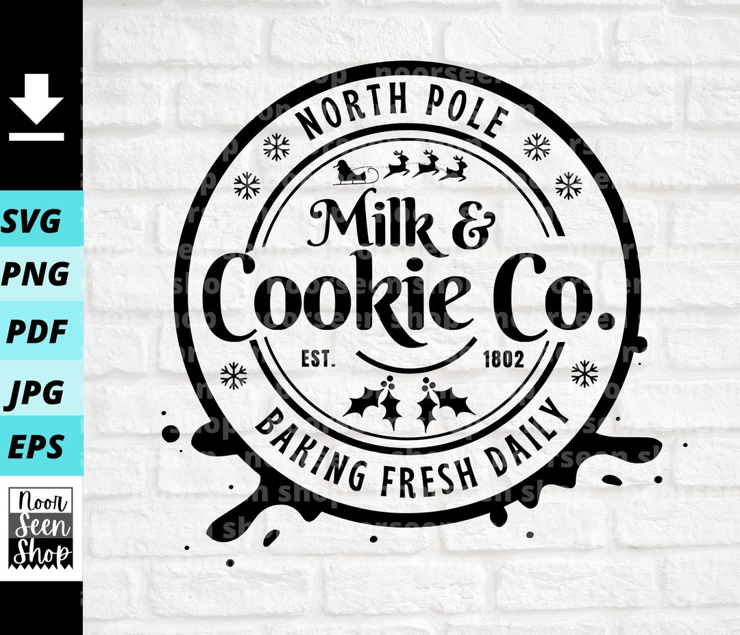 North Pole Milk Cookie Co Svg Funny Christmas Svg Christmas - Etsy
