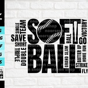 Softball svg, Softball Word Art svg, Softball Team, Softball Shirt svg, Softball png, Digital file download, Cut File For Cricut