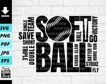Softball svg, Softball Word Art svg, Softball Team, Softball Shirt svg, Softball png, Digital file download, Cut File For Cricut