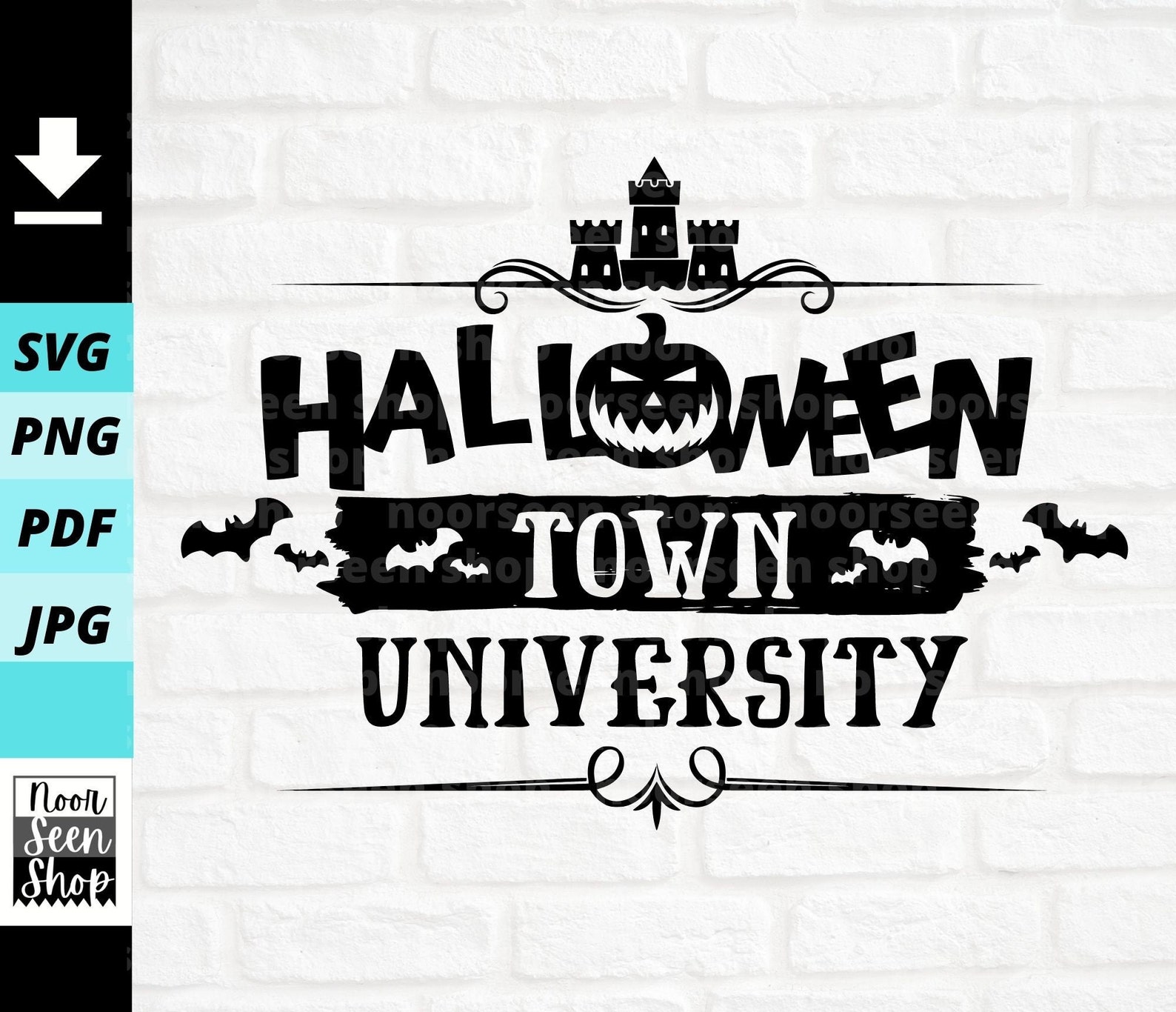 Halloween Town University Svg file Halloween University | Etsy