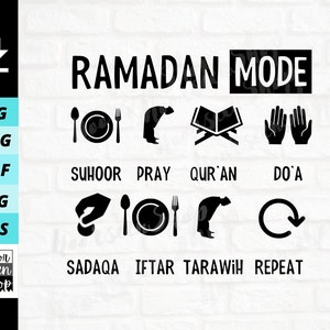 Ramadan Mode svg, Fasting Mode svg, Ramadan svg, Ramadan Kareem svg, Digital file download, Sticker Cut File For Cricut