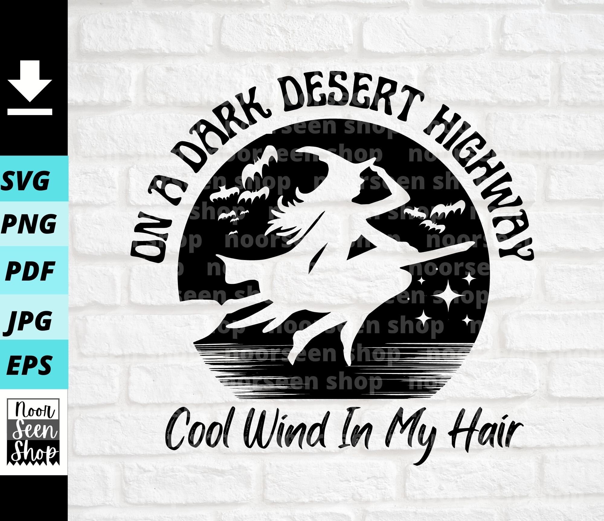 On A Dark Desert Highway Cool Wind in My Hair Svg Halloween Etsy