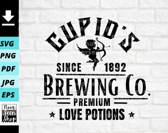 Cupid's Brewing Co. SVG, Valentijn liefdesdrankjes SVG, Valentijnsdag shirt SVG, Valentine SVG, digitaal bestand downloaden, gesneden bestand voor Cricut