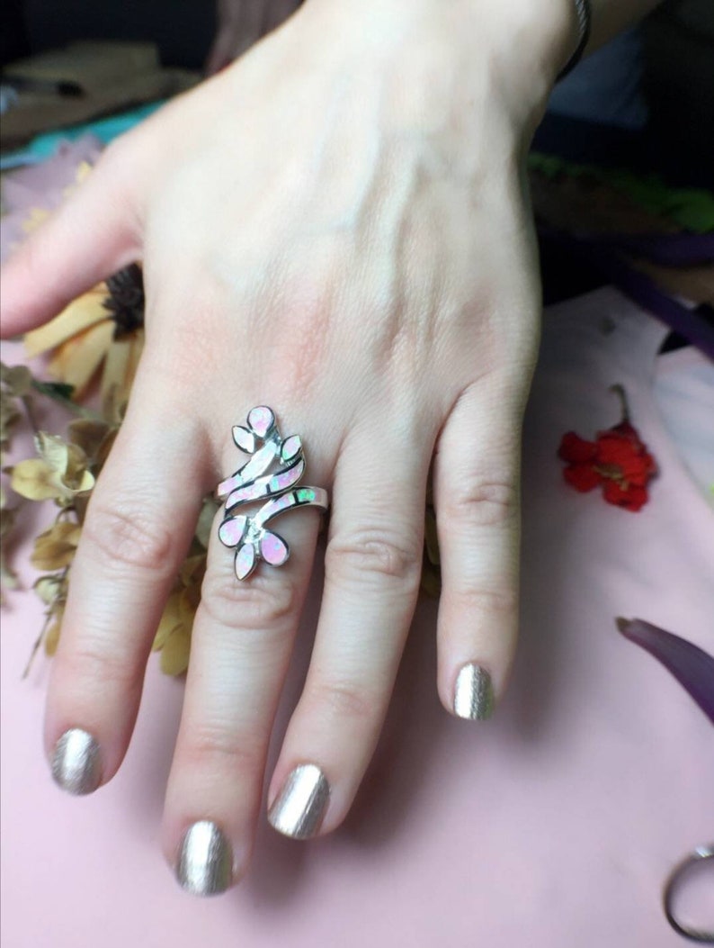 Silver Opal Ring Sterling Silver 925 Free Express Delivery