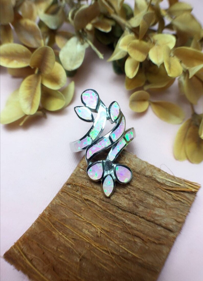 Silver Opal Ring Sterling Silver 925 Free Express Delivery