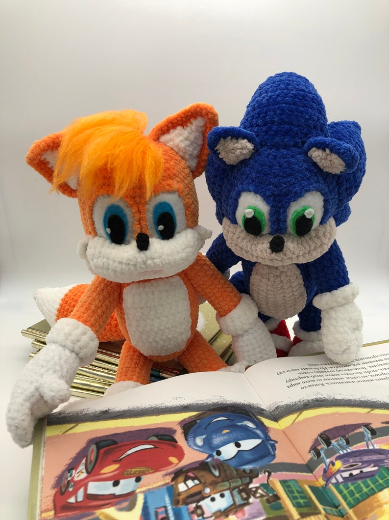 Sonic the hedgehog Miles Tails Prower plush doll crochet | Etsy
