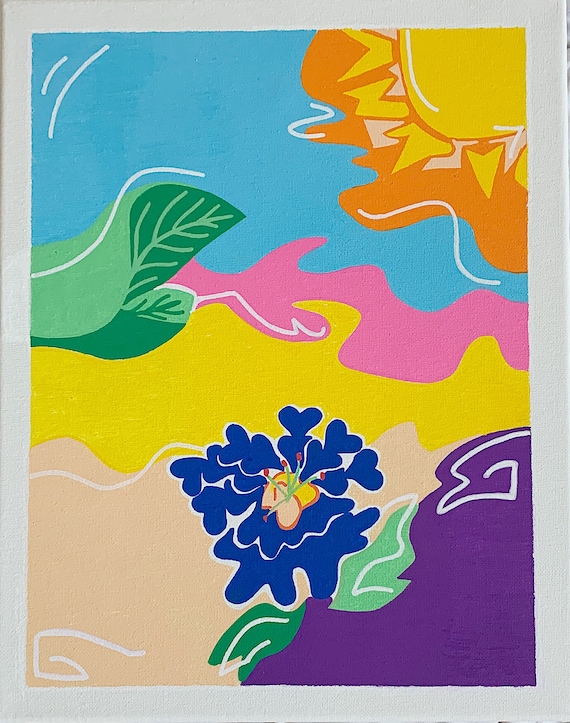 Nature Ilustration on Canvas, POSCA Pens, Acrylic